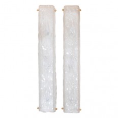 Pair of frosted Murano glass sconces